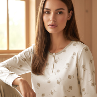 PIGIAMA SERAFINO DONNA M/L KI1017 Tellini S.r.l. Ingrosso Abbigliamento