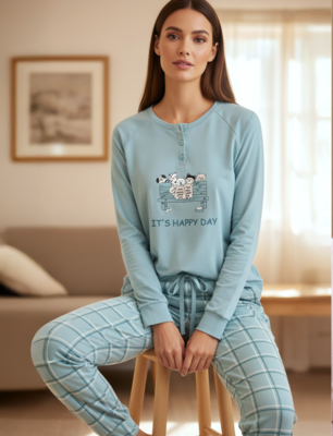PIGIAMA SERAFINO DONNA M/L KI1099 Tellini S.r.l. Ingrosso Abbigliamento