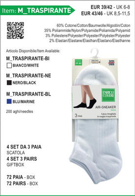 TRIS CALZINO UOMO MTRASPIRANTE SNEAKER Tellini S.r.l. Ingrosso Abbigliamento