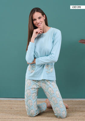DAMEN-SERAFINO-PYJAMAS M/L OD391 Tellini S.R.L. Großhandelskleidung