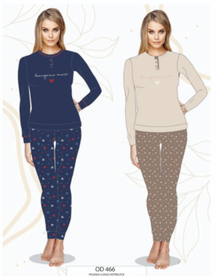 PIGIAMA SERAFINO DONNA  M/L OD466 Tellini S.R.L. Großhandelskleidung