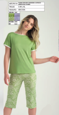 DAMENPYJAMAS M/M P9114 Tellini S.R.L. Großhandelskleidung