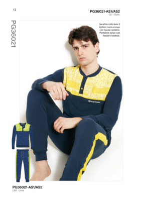 HERREN PYJAMA M/L PG36021 Tellini S.R.L. Großhandelskleidung
