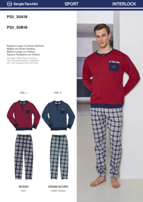 PIGIAMA SERAFINO UOMO PGI30 A18/B18 Tellini S.r.l. Ingrosso Abbigliamento