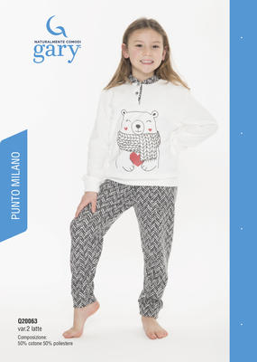 PIGIAMA BAMBINA M/L S20056 GARY | Ingrosso PIGIAMI 0/16 ANNI - 14