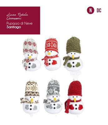 PUPAZZO DI NEVE SANTIAGO 15CM Ingrosso Tessile Casa Tellini S.r.l.