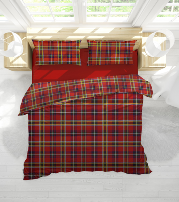 PARURE COPRIPIUMINO FLANELLA 1P TARTAN Tellini S.r.l. Ingrosso Abbigliamento