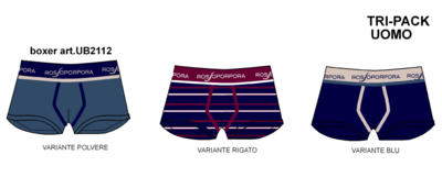 TRIS BOXER UOMO UB2112 Tellini S.r.l. Ingrosso Abbigliamento