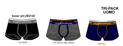 TRIS BOXER UOMO UB2120 Tellini S.r.l. Ingrosso Abbigliamento