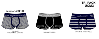 TRIS BOXER UOMO UB2132 Tellini S.r.l. Ingrosso Abbigliamento