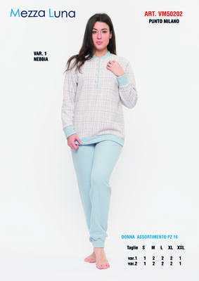 DAMENPYJAMAS M/L VM50202 Tellini S.R.L. Großhandelskleidung