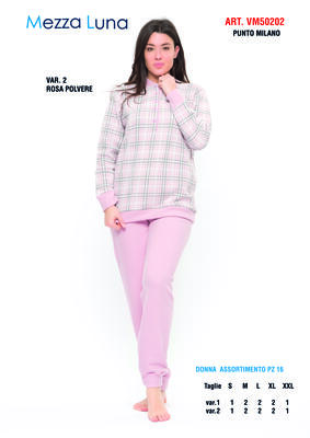 DAMENPYJAMAS M/L VM50202 Tellini S.R.L. Großhandelskleidung