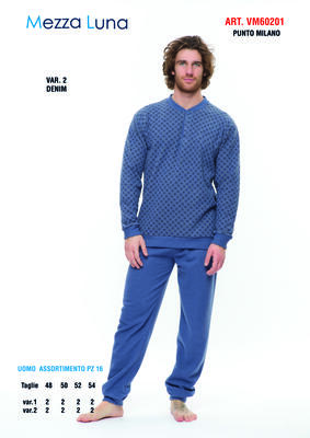HERREN-PYJAMAS M/L VM60201 Tellini S.R.L. Großhandelskleidung