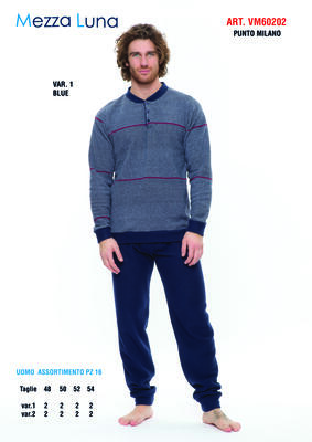 HERREN-PYJAMAS M/L VM60202 Tellini S.R.L. Großhandelskleidung