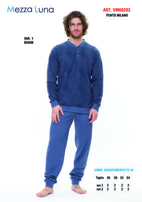 HERREN-PYJAMAS M/L VM60203 Tellini S.R.L. Großhandelskleidung
