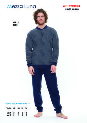 HERREN-PYJAMAS M/L VM60203 Tellini S.R.L. Großhandelskleidung
