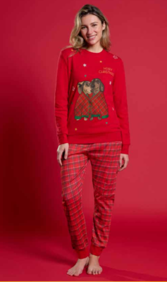 PIGIAMA NATALE DONNA M/L EP6286 Tellini S.r.l. Ingrosso Abbigliamento