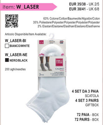 TRIS CALZINO CORTO DONNA WLASER Ingrosso ENRICO COVERI Tellini S.r.l.
