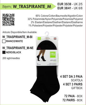 TRIS CALZINO CORTO DONNA WTRASPIRANTEM Ingrosso ENRICO COVERI Tellini S.r.l.