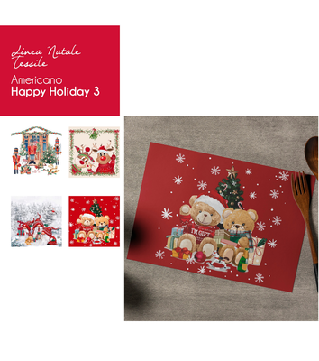 TOVAGLIA AMERICANA HAPPY HOLIDAYS Ingrosso Tessile Casa Tellini S.r.l.