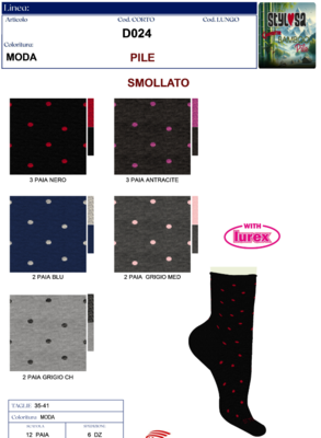 CALZINO CORTO DONNA D024 Ingrosso STYLOSA Tellini S.r.l.