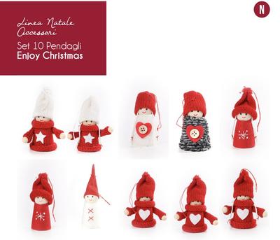 SET 10 PENDAGLI ENJOY CHRISTMAS 8CM Tellini S.r.l. Ingrosso Abbigliamento