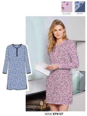 CAMICIA NOTTE DONNA M/L EP6157 Ingrosso Intimo Tellini S.r.l.