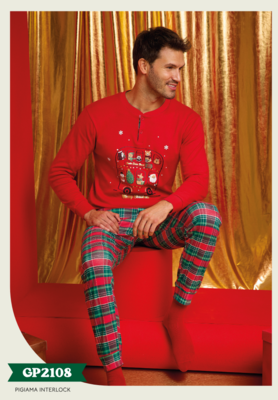 PIGIAMA NATALE UOMO M/L GP2108 Tellini S.R.L. Großhandelskleidung