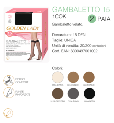 DAMEN-KNIESTRETCH 15D 1C Tellini S.R.L. Großhandelskleidung