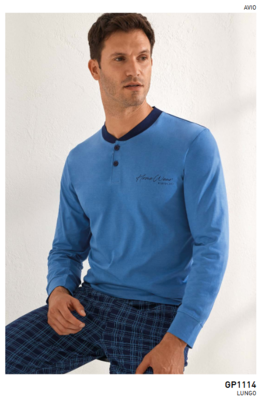 PIGIAMA UOMO M/L GP1114 Tellini S.r.l. Ingrosso Abbigliamento