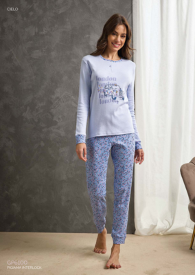 PIGIAMA DONNA M/L GP6100 Tellini S.r.l. Ingrosso Abbigliamento
