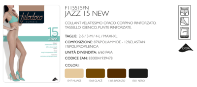 COLLANT DONNA JAZZ 15 Tellini S.r.l. Ingrosso Abbigliamento