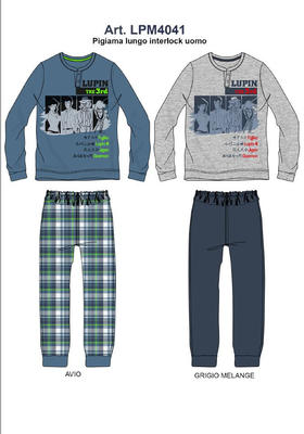 PIGIAMA UOMO M/L LPM4041 Tellini S.r.l. Ingrosso Abbigliamento