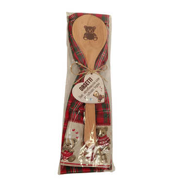 NATALE SET STROFINACCIO+CUCCHIAIO LEGNO ORSETTI Tellini S.r.l. Ingrosso Abbigliamento