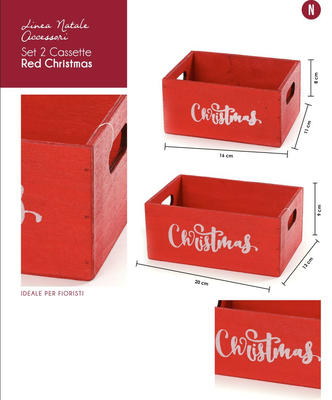 SET 2 CASSE RED CHRISTMAS Ingrosso LOVELY HOME Tellini S.r.l.