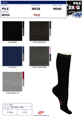 DAMEN LANGE SOCKEN W040 FLEECE Tellini S.R.L. Großhandelskleidung