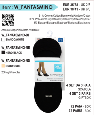 TRIS CALZINO CORTO DONNA WFANTASMINO Ingrosso ENRICO COVERI Tellini S.r.l.